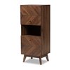 Baxton Studio Hartman Mid-Century Walnut Brown Finished Wood Storage Cabinet 193-11717-ZORO